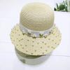 Novo grande aba Pérola malha chapéu de palha frisado chapéu feminino all-match verão chapéu de sol proteção solar chapéu de praia chapéu de praia