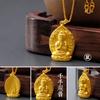 Colgante de Buda Chapado, Collar con Cabeza de Buda del Zodíaco, Colgante de los Ocho Budas, Collar con Colgante Sólido de la Bodhisattva Guanyin de las Mil Manos