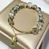 Pulsera de Cristal Chica del Bosque Estilo Festivo Versátil Diseño Original Pulsera de Ojo de Gato Fantasma Verde Imitación Pulsera Pixiu