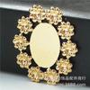 Joias DIY grampo de cabelo de ouro 24k peça de cobre 21*24mm base de broche de ameixa acessórios de cabelo de noiva A450