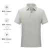 Camiseta de Algodão Mercerizado de Manga Curta com Gola Polo de Verão Nova para Homens e Mulheres Roupas de Trabalho Elegantes com Impressão Personalizada e Bordado