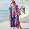 Nuevo Cubre Traje de Playa Estilo Europeo y Americano, Vestido Largo de Rayón, Ropa de Playa para Vacaciones, Vestido Protector Solar para Bikini