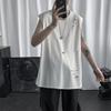 Camiseta sin mangas de verano para hombre con agujeros Ins Moda de marca moderna Versátil Chaleco moderno Mendigo Desgarrado Mangas cortas