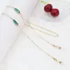 Corrente para Óculos Colorida Estilo Retrô Francês com Pedras e Pérolas Cordão de Óculos de Metal Antiderrapante para Pendurar no Pescoço Corrente para Máscara Antiperda Acessório Multiuso