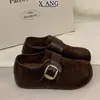 Em estoque~Couro Genuíno Cobertura Total Solado Grosso Sapatos Birkenstock Femininos 2026 Chegada Nova Outono Sapatos Casuais Simples Slip-on Preguiçosos