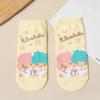 Calcetines Tobilleros de Algodón Peinado con Dibujos Transfronterizos, Calcetines Cortos Rectos Transpirables Finos Lindos para Mujer, Calcetines Bajos de Verano Estilo Japonés