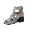 Sandálias de boca de peixe grossa comércio exterior mais sapatos de salto alto 32-48