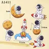 Decoração de bolo astronauta plug-in planeta Aeroespacial aeronave homem do espaço foguete acessórios de panificação de aniversário