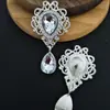 Colgante de gota de agua de aleación accesorios DIY accesorios de placa de flor de aleación accesorios para el cabello bolsa ropa en stock fondo plateado