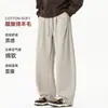 NASA SOBRE Ácido Acético Lana de Oveja Estilo Americano Pantalones de Chándal Saber para Hombre Primavera y Otoño Holgados Pierna Recta Caída Casual