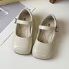 Sapatos de Couro para Meninas, Estilo Primavera e Outono, Versão Coreana, Sapatos Quadrados Versáteis para Crianças, Sapatos Retro Fashion de Vovó