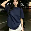 Camiseta básica redonda de algodão puro pesado de Xinjiang, 200g, camiseta branca de manga curta, cor sólida solta, top unissex de manga curta, estilo verão
