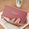 Cartera de mujer transfronteriza con cremallera larga, bolso de mano para mujer, cartera de gran capacidad, bolso multitarjeta con estampado de lichi, venta al por mayor