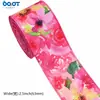 Fita Floral Vibrante com Tecido Imitando Linho, Fita com Borda de Arame, Embalagem de Caixa de Presente, Laço para Guirlanda, Fita Artesanal