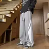 Pantalones de Pana Color Block para Hombre Otoño Invierno Sueltos Versátiles Rectos Casuales 2025 Nuevos de Moda Americanos de Pierna Ancha