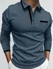 Nueva Camisa Polo de Manga Larga con Botones y Cuello para Hombre Amazon Europa América Tela Piqué Casual Transpirable