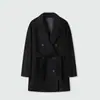 Personalizado~Marca M Lana Impregnada de Yodo 101801 Longitud Media 10% Cachemira 26% Lana Virgen Abrigo Cruzado para Mujer, Otoño/Invierno
