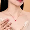 Colar Original Tichia Trevo de Quatro Folhas Feminino Prata de Lei S925 Estilo Coreano Moda Luxo Acessível Colar de Ágata de Alta Qualidade