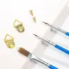Conjunto de 3 Pincéis para Pintura a Óleo Digital, Pincel de Ponta Gancho para Linha de Cabelo de Nylon, Pincel de Cabeça Plana para Tinta Acrílica, Pincel de Cabelo de Nylon