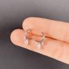 Aretes Cao Shi Pequeños Forma de Luna Creciente Curva Zircón para Mujer Estilo Japonés-Coreano mini Celebridad de Internet Aretes Pequeños Aretes para Dormir Gratis