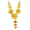 Colar de Celebração de Casamento Banhado a Ouro Mais Vendido no Tiktok com Flores Desabrochando para Mulheres, Flor da Felicidade Flor de Casamento Corrente de Clavícula Atacado