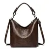 Bolsa de Mano para Mujer de Comercio Exterior Bolso de Mano Retro de Alta Gama con Patrón de Cocodrilo Bolso Cubo Gran Capacidad Moda con Temperamento Bolso de Hombro Bolso Cruzado Tendencia