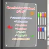 Pizarra magnética acrílica para notas y mensajes, personalizada para bricolaje, borrable, de escritura magnética, para venta al por mayor transfronteriza