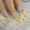 10.000 Pérolas Redondas Pequenas Meio Redondas Douradas de Alta Qualidade Mini Flat-Back Galvanizado Decoração DIY para Unhas Acessórios para Unhas