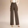 Calça Social de Drapê para o Dia a Dia Calça Reta Longa de Cintura Alta Calça de Terno 2026 Outono/Inverno Novo Estilo Emagrecedora Modeladora de Corpo Calça de Perna Estreita Perna Larga