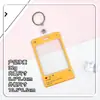Portatarjetas de plástico transparente estilo Ins, para estudiantes, tarjetas escolares, portatarjetas con foto, llavero con relieve de Aidou Goo.