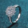 Anillo de Plata de Ley S925 con Moissanita para Mujer, Lujo Ligero, Sensación de Alta Gama, Joyería que no se decolora, Joyería Popular Transfronteriza en Europa y América