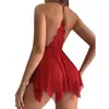 Comercio Exterior Europeo y Americano Lencería Erótica Suministro Amazon Camisola Atractiva de Malla para Mujer Camisón Transparente Sexy Ropa de Dormir