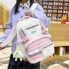 Mochila Casual de Cor Contrastante Estilo Harajuku Mochila Feminina Engraçada de Menina Fantasma Mochila Retrô Americana Estudante do Ensino Médio Bolsa Escolar