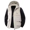Chaleco de trabajo con capucha para hombre, algodón, diseño retro americano de invierno, engrosado para abrigar, prenda exterior, chaleco, chaqueta