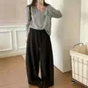 ¡La calidad de Guangzhou Thirteen Hong es muy buena! Pantalones Casuales de Pierna Ancha para Mujer, Otoño 2026, de Cintura Alta, que Ocultan el Vientre, Adelgazantes, de Longitud Completa