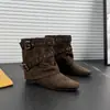 Botines de Tobillo de Cuero Genuino de Estilo Coreano para Mujer 2026 Nuevos Botas Vaqueras con Hebilla de Cinturón Botas Plegadas Botas de Moda