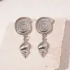 Brincos de Concha e Caracol com Padrão Transfronteiriço Europeu e Americano, Brincos de Luxo Leve de Alta Qualidade, Brincos de Moda de Estilo Festivo de Nicho Atacado