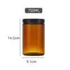 Garrafa Vazia Creme Marrom Pote de Vela Marrom Frasco de Aromaterapia Porta-Vela Copo Tampa de Alumínio à Prova de Luz Frasco de Armazenamento em estoque Atacado
