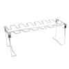 Rejilla para Piernas de Pollo Asadas Plegable de Acero Inoxidable para Exterior Camping BBQ Barbacoa Portátil Barbacoa con Gadget Combinado de Sartén para Parrilla