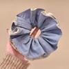 Anillo para el cabello coreano de alta gama de doble capa de intestino grueso, cuerda para el cabello de encaje de alta gama, goma elástica de temperamento, cuerda para el cabello de mujer, nueva flor para la cabeza