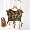 Chal retro con cordones chaleco de mujer chaleco de mujer estampado primavera y otoño con protección para el cuello de la camisa habitación con aire acondicionado abrigo pequeño