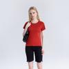 Nova Camiseta de Algodão Mercerizado de 15 Cores Dupla Face 80 Fios para Mulheres Branca Manga Curta Verão Solta Gola Redonda V Top Camiseta para Usar por Baixo