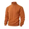 Suéter Jacquard de Color Puro para Hombre con Cuello Alto y Manga Larga Amazon Talla EU Casual Ajuste Delgado Ropa de Punto de Color Puro