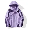 Chaqueta exterior 3 en 1 estilo Luotuo para mujer, abrigo de montañismo a prueba de viento e impermeable, ropa de trabajo para hombre al por mayor