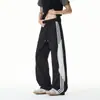 Diseño americano perezoso de tres rayas sentido de diseño secado rápido holgados cómodos de pierna recta casuales pantalones casuales de pierna ancha cleanfit