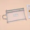 Bolsa de malla de doble capa de gran capacidad con cabeza transparente portátil para estudiantes sub-empaquetado bolsa para examen materia sub-materia bolsa de almacenamiento bolsa para examen