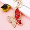 Nuevo Colgante de Llave de Mariposa con Diamantes, Llavero de Insecto Colorido, Llavero de Metal, Colgante para Bolso, Regalo Transfronterizo