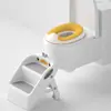 Asiento Cojín y Escalón Combinados para Ayuda de Baño de Bebé en Casa Anillo para Asiento de Inodoro de Baño Infantil Set de Entrenamiento para Ir al Baño