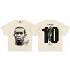 Transfronteriza Verano 2025 Ronaldinho Americana Manga Corta Transpirable Sensación Fresca Estampada Manga Corta Camiseta para Hombre Doble Hilo Algodón Puro
