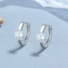 Pendientes de plata de ley 925 con diamantes redondos, diseño con personalidad para mujer, pendientes de circonita redonda, sencillos y elegantes.